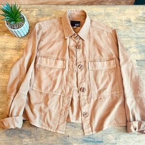 KUT From The Kloth Lyocell Utility Jacket Tan Brown Size S